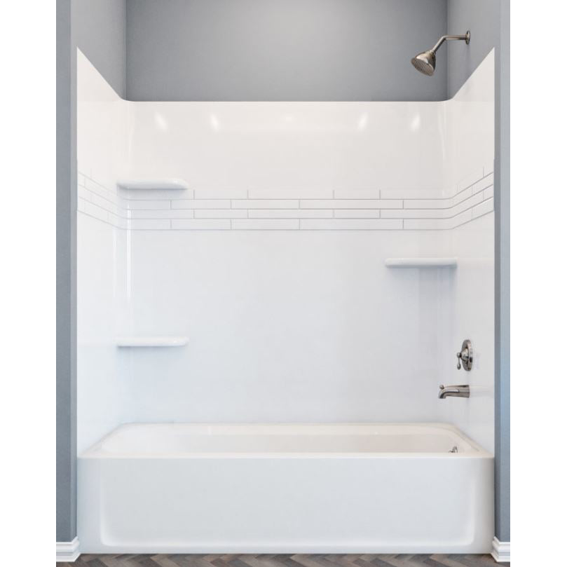 Topaz Premium Fiberglass 30x60" Bathtub Wall Set in White