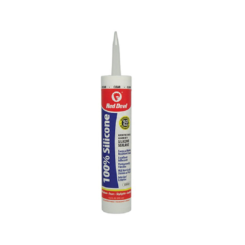 Sealant Caulk 10.1 Oz Cartridge Clear Silicone 50 Year