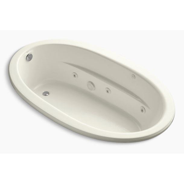 Sunward 72x42" Drop-In Whirlpool Bathtub in Biscuit
