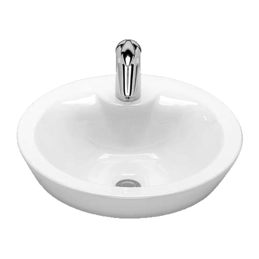 Loft 17-3/4" Round Vessel Sink in Black w/1 Hole & Overflow