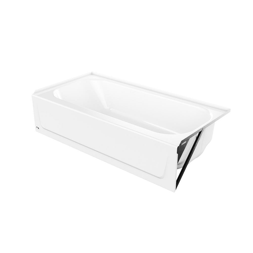 Bootzcast 60x30x14-1/4" Bathtub in White w/Right Drain