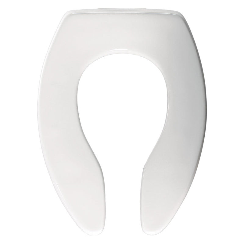 Extra Heavy Duty Elong Plastic Open Front Toilet Seat, White