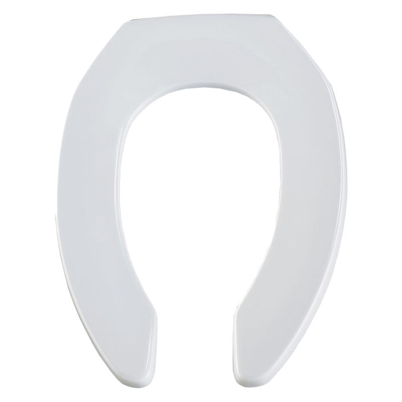 Heavy Duty Elongated Open Front Toilet Seat in White