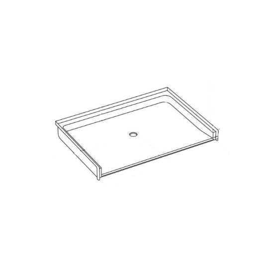 AcrylX 62-3/8x38-1/4x4-1/2" ADA Roll-In Shower Base in White