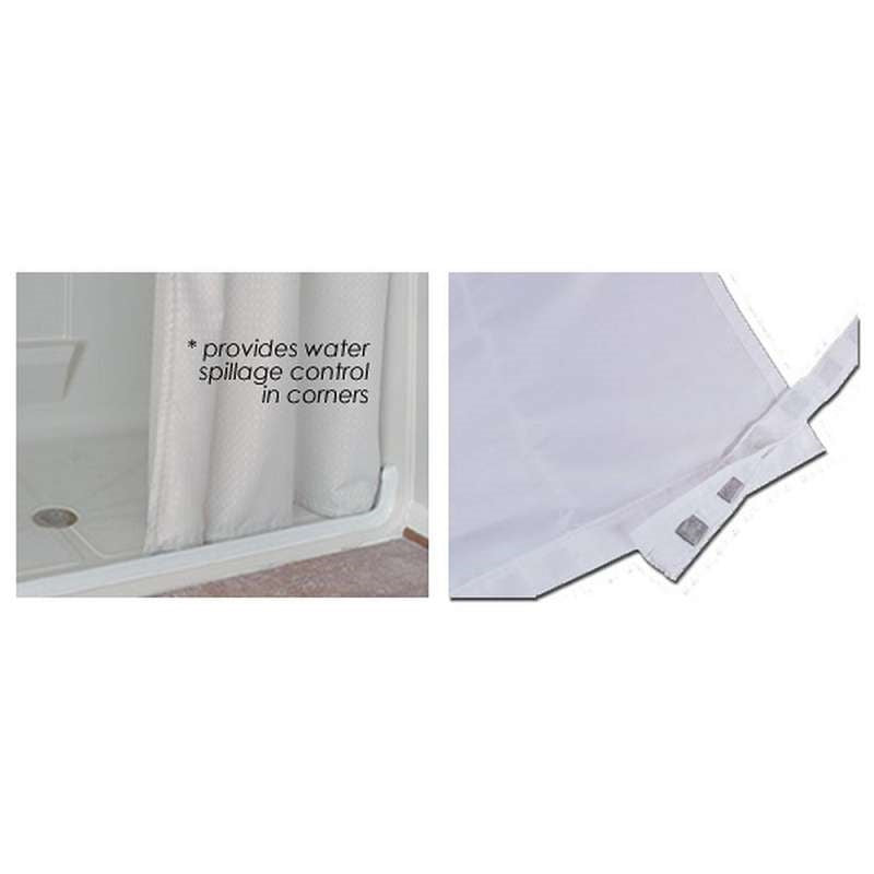 SHOWER CURTAIN 66inX72in 1CUR132-WH PREM NYLON ANTIMICROBIAL