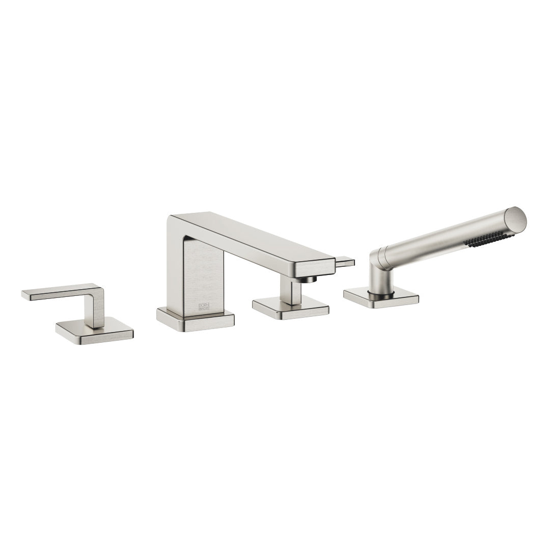 Lulu Deck Mounted Tub Faucet Plus Hand Shower In Platinum Matte