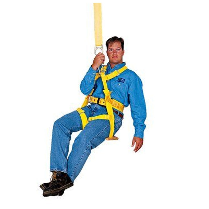 DBI Sala Bosun Chair with Belt & Support Straps Small with 7.75"X18"X.75" Rigid Board, Suspension D-Rings, Body Belt with Pad & Back D-Ring, Adjustable Leg & Shoulder Straps