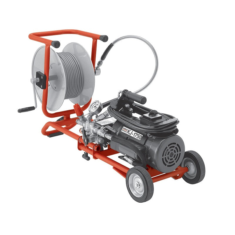 Water Jetter with Dual Pulse 1-1/4" to 4" Capacity with Nozzles, 1/4"X100' Trap Hose, Storage Bag, Nozzle Cleaning Tool & Cart Model 67332