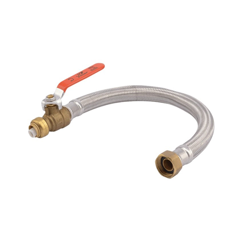 CONNECTOR 1/2X3/4X18 W/BALL VLV U3068FLEX18BVLF LEAD FREE