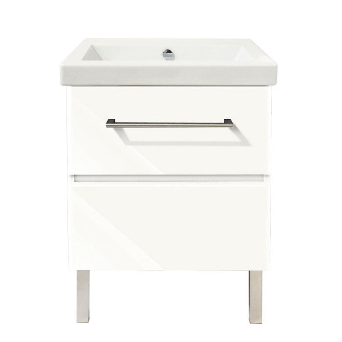 VANITY SET LUX322DR-8-02 GLSS WHT 32in CAB W/SGL 8CC SINK TOP