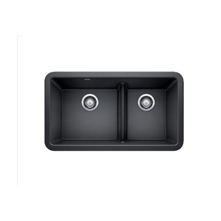 Ikon 33x19x10" Farmhouse Double Bowl Sink in Café Brown