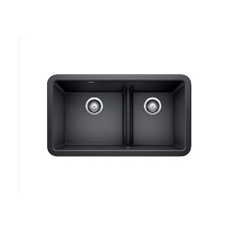 Ikon 33x19x10" Farmhouse Double Bowl Sink in Truffle