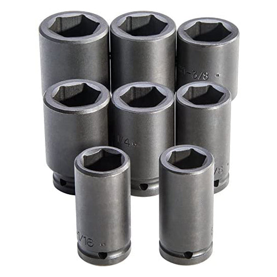 SOCKET SET 8PC 3/4DR J73102 DEEP IMPACT 6 POINT BLK OXIDE
