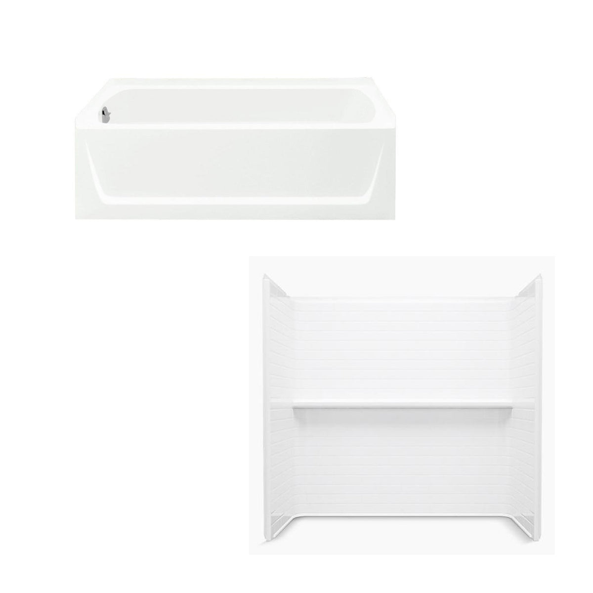 Traverse 60x30x79" Tub/Shower Kit in White LH AFD Drn