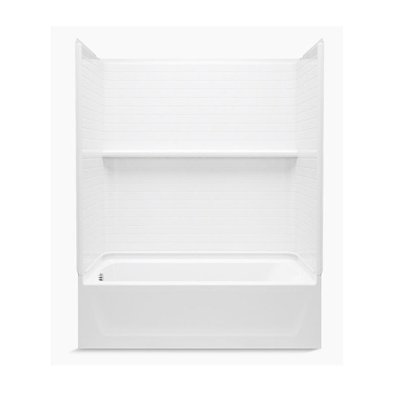 Traverse 60x30x76-1/4" Tub/Shower Kit in White LH Drn AIP
