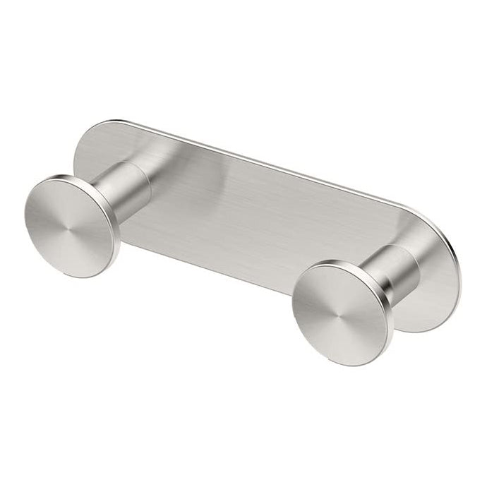 Glam Double Hook Round in Satin Nickel