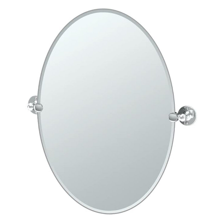 Cafe 19-1/2x26-1/2" Tilting Frameless Oval Mirror in Chrome