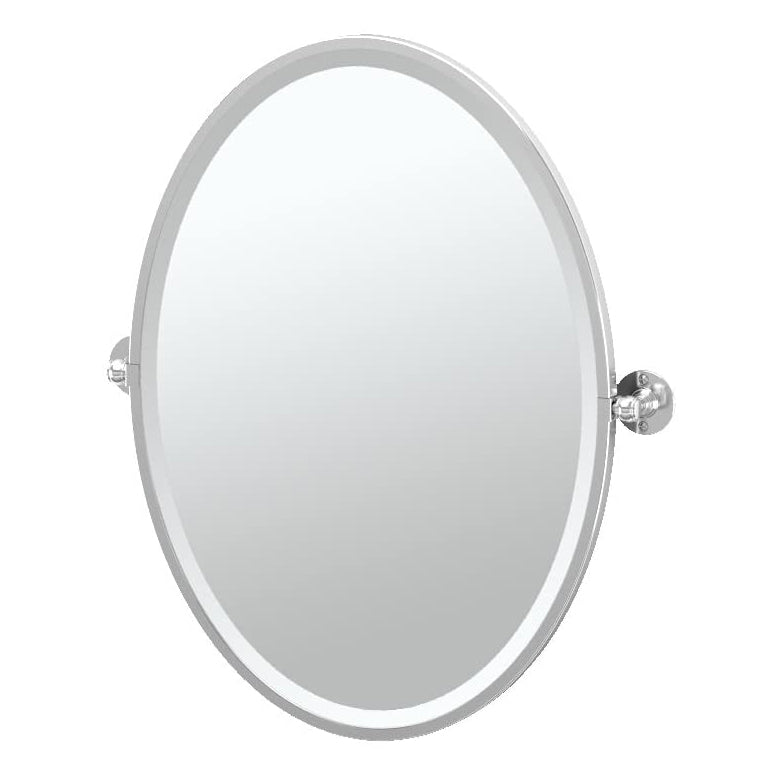 Cafe 20-1/2x27-1/2" Pivoting Framed Oval Mirror in Chrome