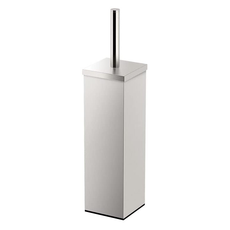 Square Modern Toilet Brush & Holder in Satin Nickel