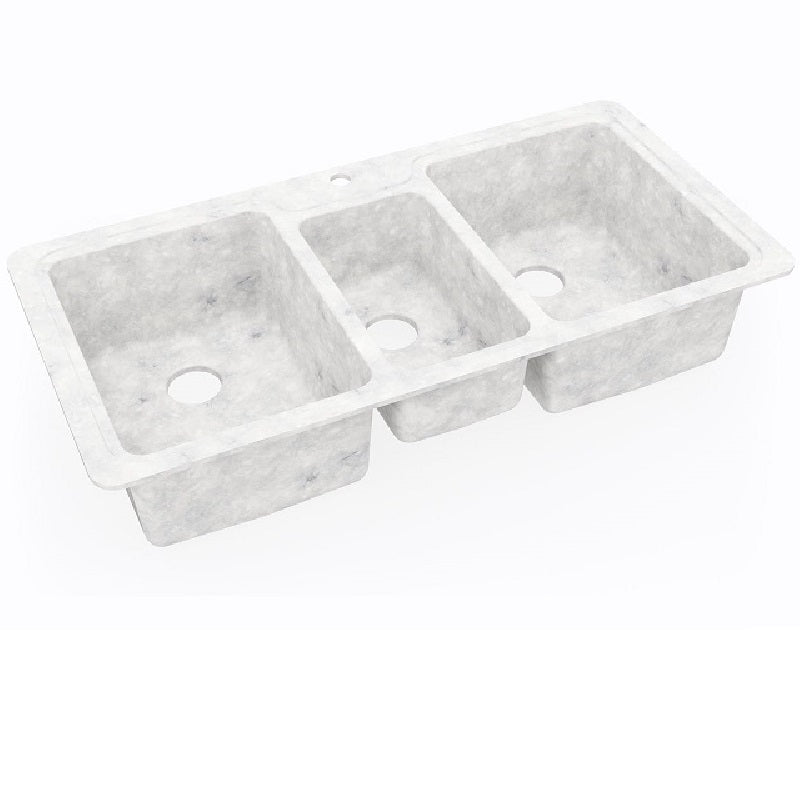 Triple Bowl 44x22x9-1/2" Dual Mount Sink in Ice 1 HL