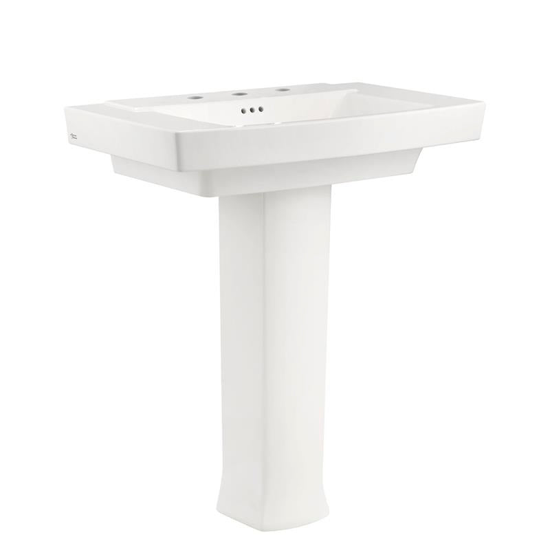 Townsend Pedestal Sink & Base w/4" Faucet Centers in White