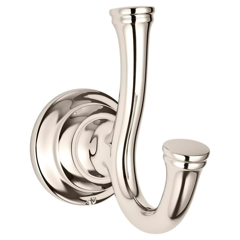 Delancy Double Robe Hook in Polished Nickel