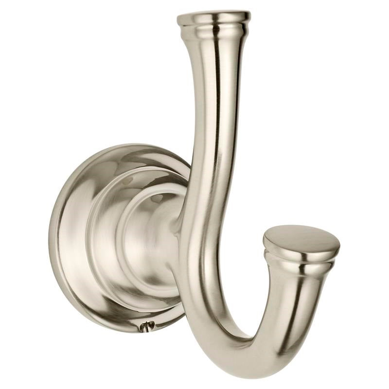 Delancy Double Robe Hook in Brushed Nickel