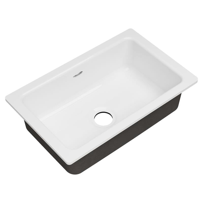 Delancey 30x19" Cast Iron Undermount Kitchen Sink in Brilliant White