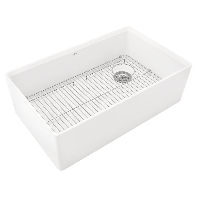 Avery 33x20" Fireclay Single Bowl Apron Kitchen Sink in Alabaster White