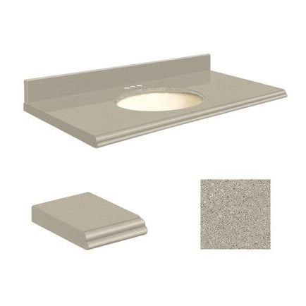 VANITY TOP 49X22 4CC QUARTZ Q4922-3E-U-B-4 OLYMPIA GRAY