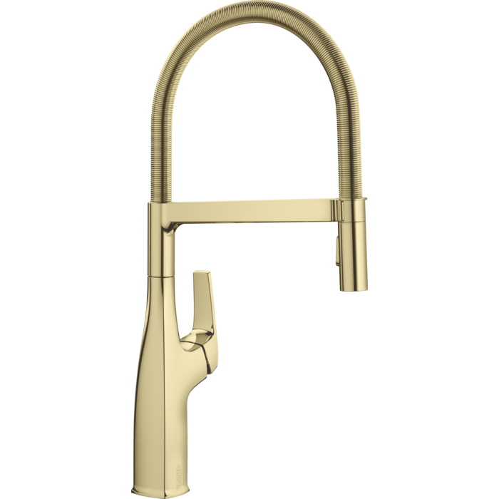 Rivana Single Hole Semi-Pro Kitchen Faucet in Satin Gold