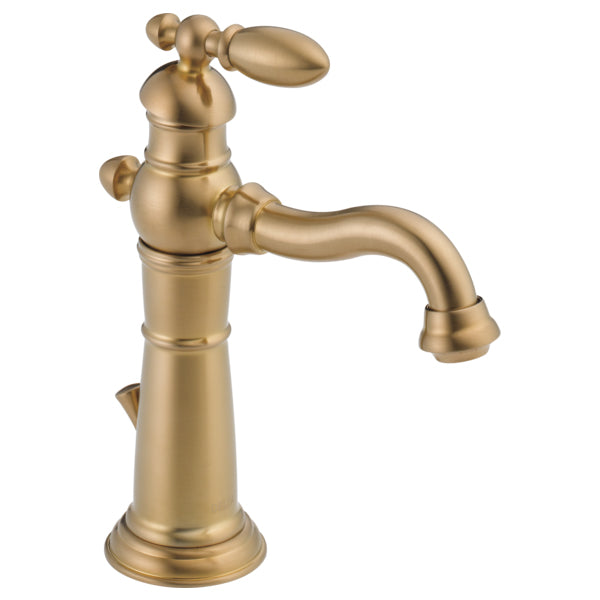 Victorian Single Hole Lav Faucet W/Lever-Handle In Champagne Bronze