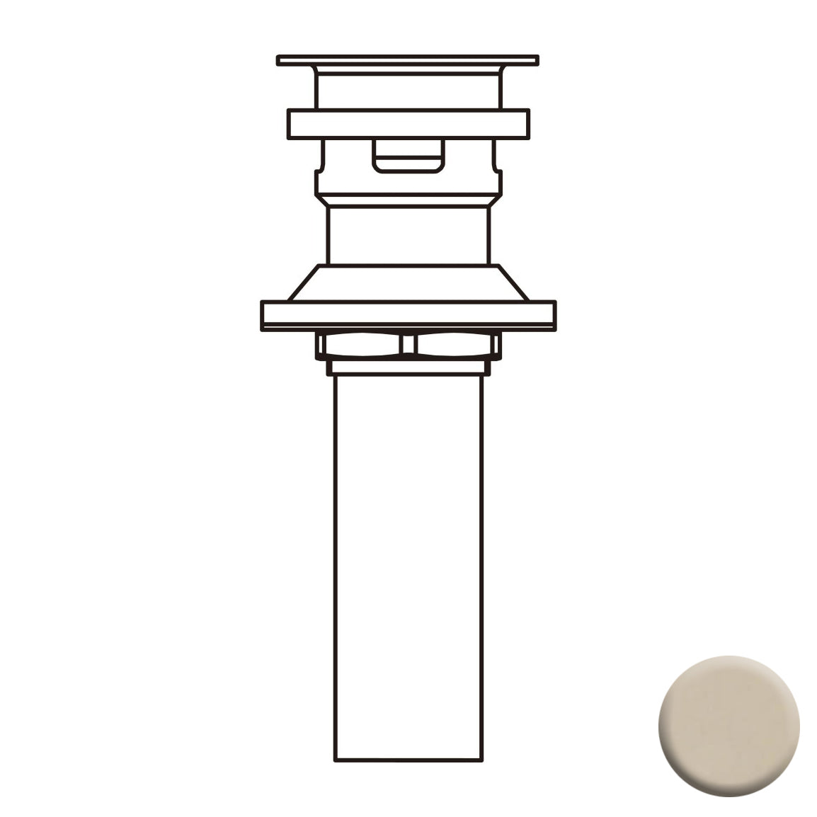 Push Pop-Up w/Overflow in Polished Nickel