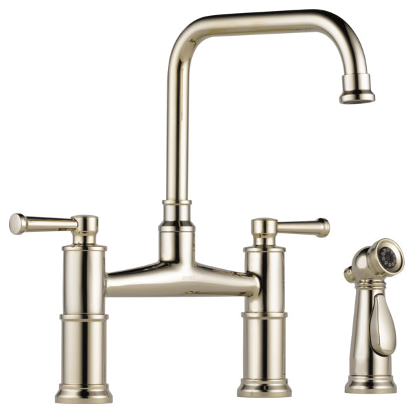 Brizo Artesso Three Hole Bridge Faucet w/Spray in Nickel