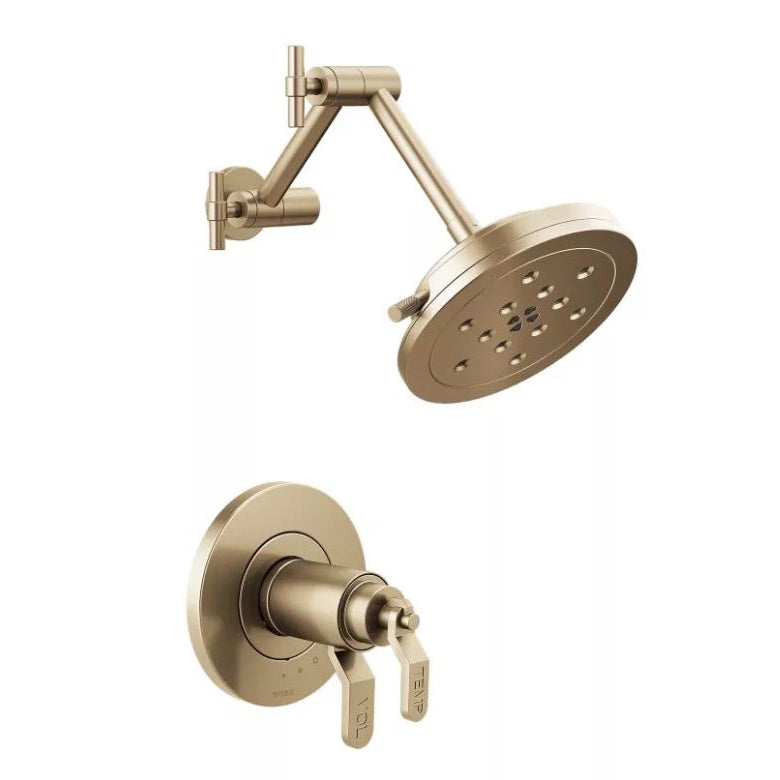Litze Shower Trim W/Multi-Function Showerhead In Luxe Gold