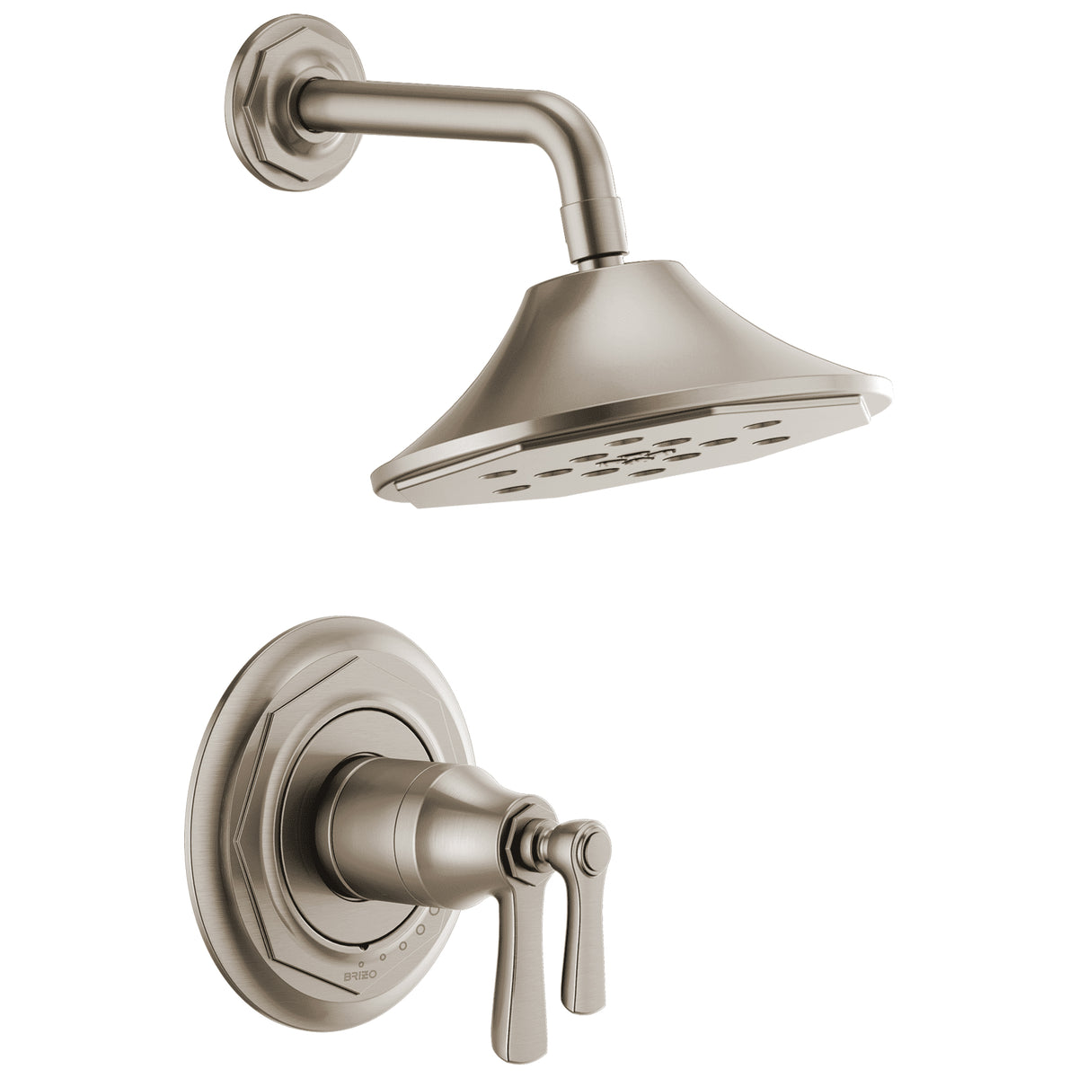 Rook Shower Trim W/Multi-Function Showerhead In Luxe Nickel