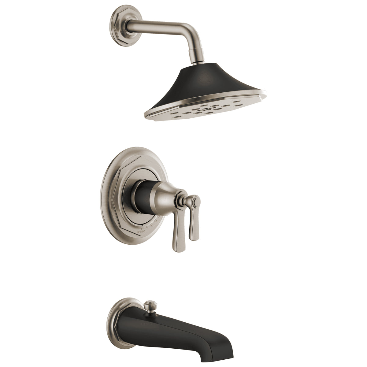 Brizo Rook Tub/Shower Trim In Nickel/Matte Black