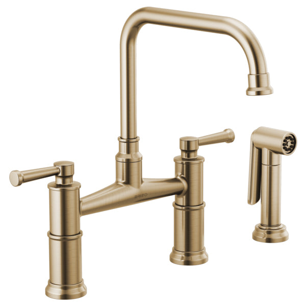 Artesso Widespread Bridge Kitchen Faucet in Gold Luxe