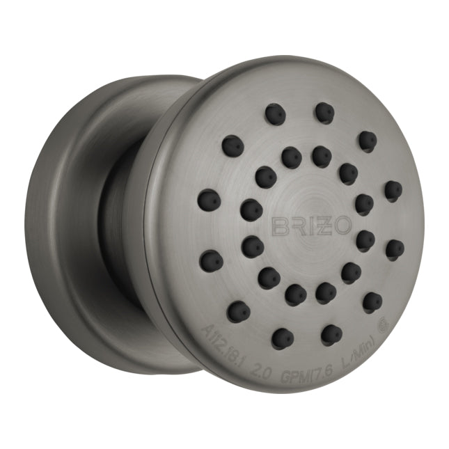 Brizo Essential Surface Mount Round Body Spray In Luxe Steel