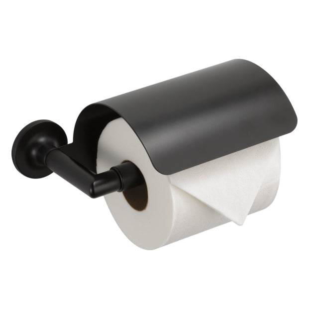 Odin Covered Toilet Paper Holder in Black