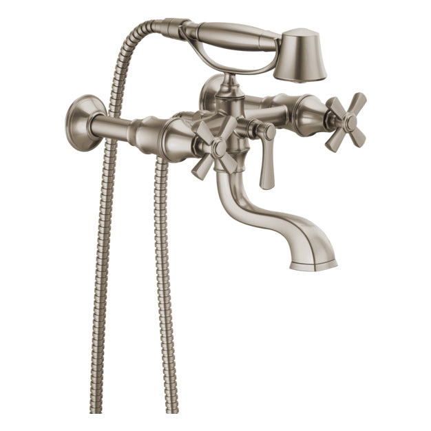 Deck Mount 8-3/4" Tub Filler Risers in Luxe Nickel