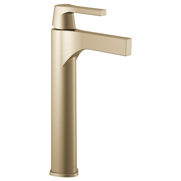 Zura Single Hole Vessel Lav Faucet in Champagne Bronze