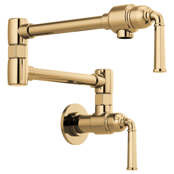 Rook Wall Mount Pot Filler in Polished Gold