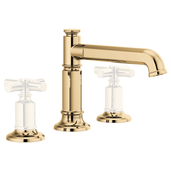 Invari Widespread Lav Faucet w/Column Spout in Gold, No Handles