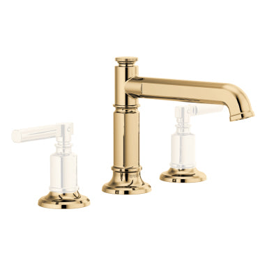 Invari Widespread Lav Faucet w/Column Spout in Pol Gold, No Handles