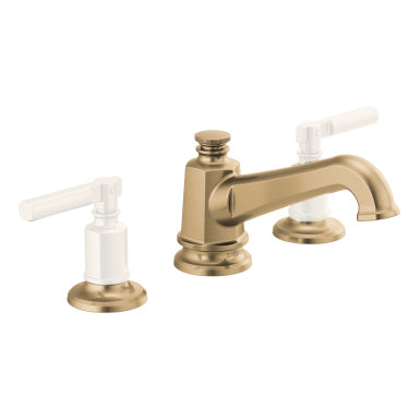 Invari Widespread Lav Faucet w/Angled Spout in Gold, No Handles