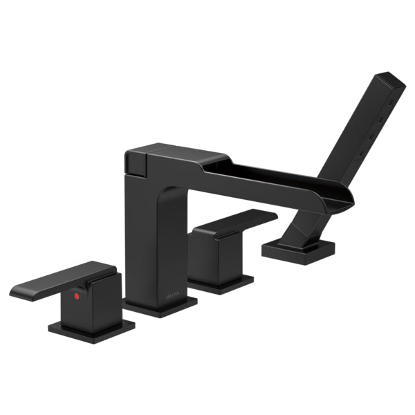 Ara Channel Tub Trim W/Handshower In Matte Black