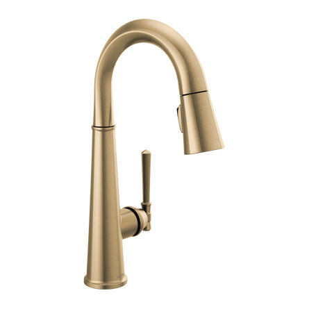 Emmeline 1-Hole Pull-Down Bar/Prep Faucet, Champagne Bronze