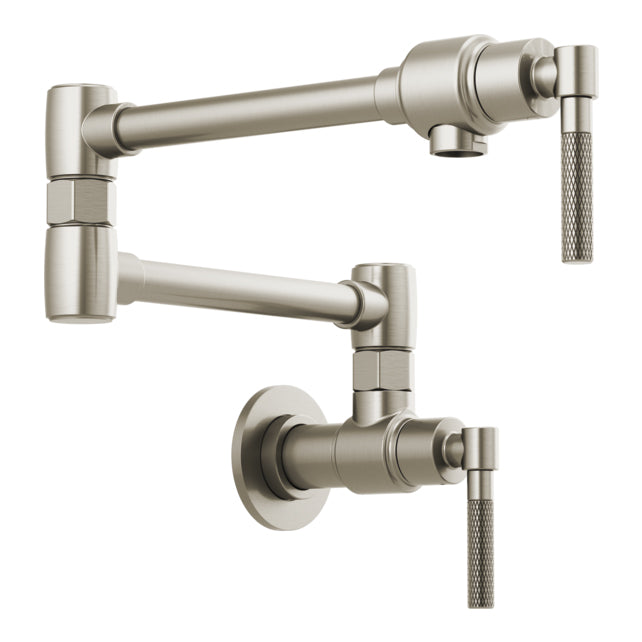Litze Wall Mount Pot Filler w/Knurl Hdl in Stainless