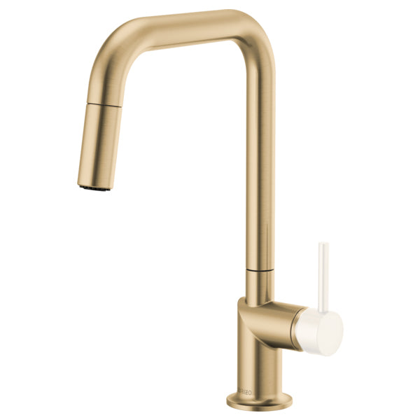 Odin Pull-Down Faucet w/Sq Spout, No Hdl in Luxe Gold